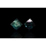 Natural History - China Fluorite Octahedron Mineral Specimen Pair