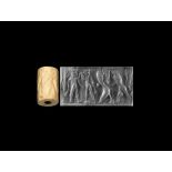 Western Asiatic Cylinder Seal with Combat Scene