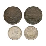 World Coins - India - Victoria and EIC - Half Rupee and Quarter Anna [2]