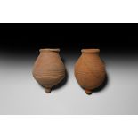 Roman Ribbed Vessel Pair