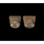 Post Medieval Limestone Pillar Base Pair