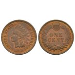 World Coins - USA - 1880 - Proof Indian Cent