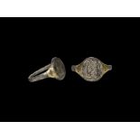 Byzantine Gilt Silver Ring with Monogram