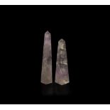 Natural History - Amethyst Obelisk Mineral Specimen Pair