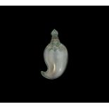 Mughal Agate Perfume Bottle with Turquoise Settings
