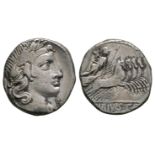 Roman Republican Coins - C Vibius C f Pansa - Minerva Denarius