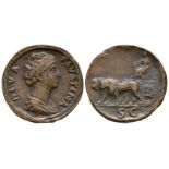 Roman Imperial Coins - Faustina I - Replica Lion Biga Sestertius