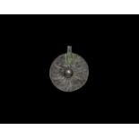 Viking Silver Sun Whorl Pendant