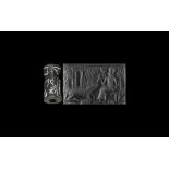 Western Asiatic Cylinder Seal with Court Scene