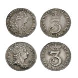 English Milled Coins - George III - 1762, 1795 - Threepences [2]