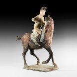 Chinese Tang Horse and Rider Figurine