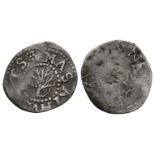 World Coins - USA Colonial - Massachusetts - 1652 - Oak Tree Threepence without 'IN'