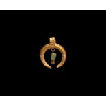 Roman Gold Lunar Pendant