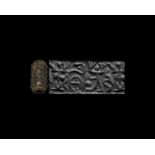 Cylinder Seal with Erotic Marriage Scene