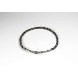 Viking Silver Plaited Torc with Runes