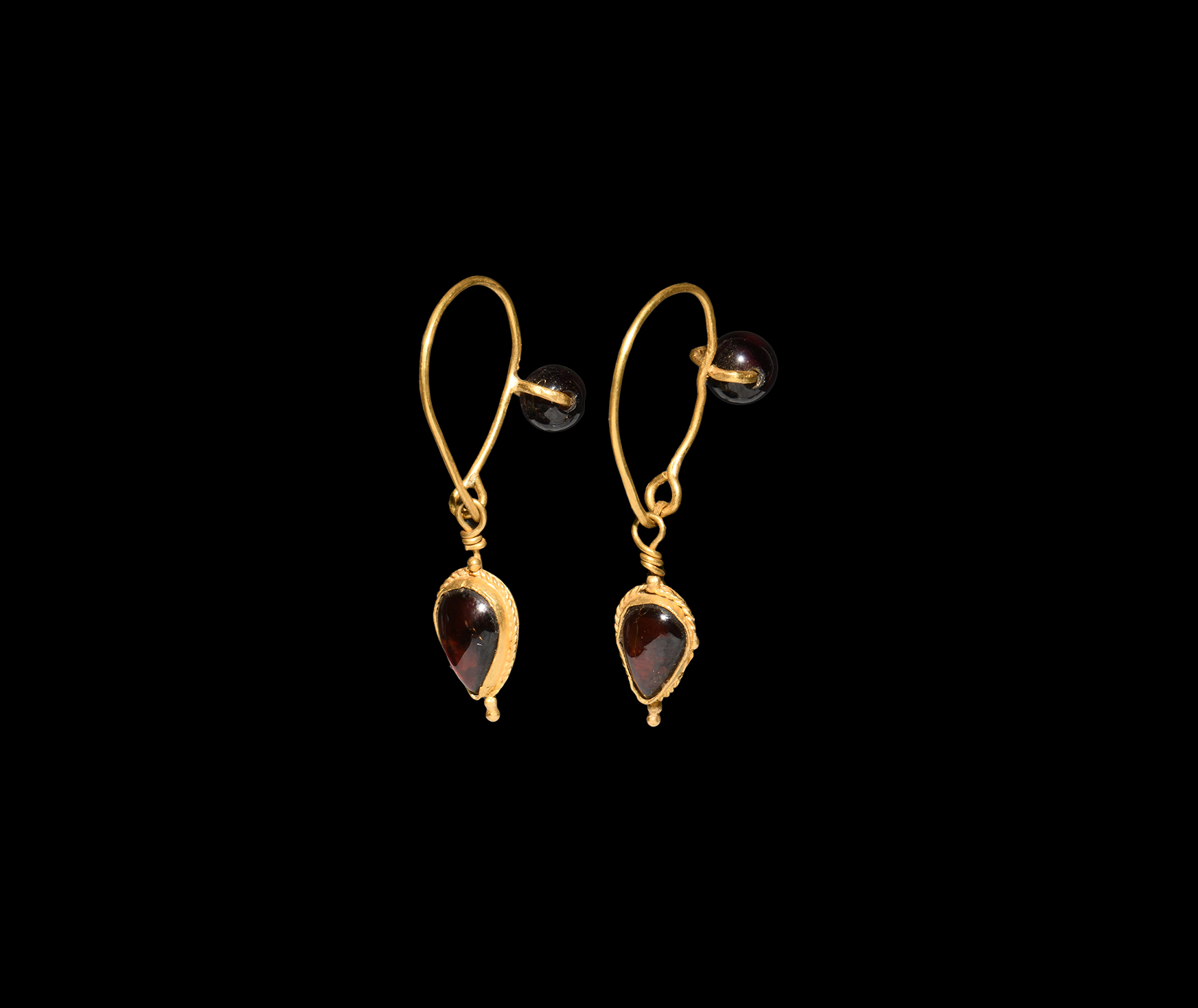 Roman Gold and Garnet Earrings