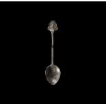 Sogdian Silver Spoon with Inscription