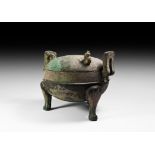 Chinese Ritual Lidded Wine Vessel