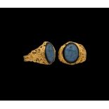 Roman Gold Ring with Dionysus Gemstone