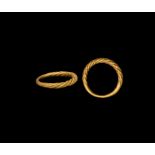 Viking Gold Twisted Band Ring