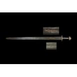 Viking Sword with Copper and Silver Inlays