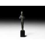 Graeco-Italian Silver Female Statuette Holding Breasts