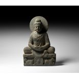 Gandharan Meditating Buddha with Aureole