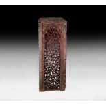 Mughal Mathura Red Mottled Stone Openwork Panel