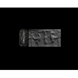 Cylinder Seal with Deity Fighting Animals