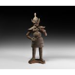 Large Chinese Tang Terracotta Warrior Guardian Figure