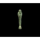 Egyptian Pale Blue Glazed Hieroglyphic Shabti for a Priest