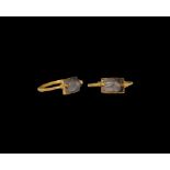 Egyptian Gold Ring with Scarab Crystal