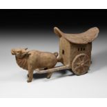 Chinese Tang Terracotta Ox and Cart