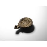 Roman Terracotta Oil Lamp with Leda and Swan