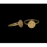 Byzantine Gold Wedding Ring with Busts
