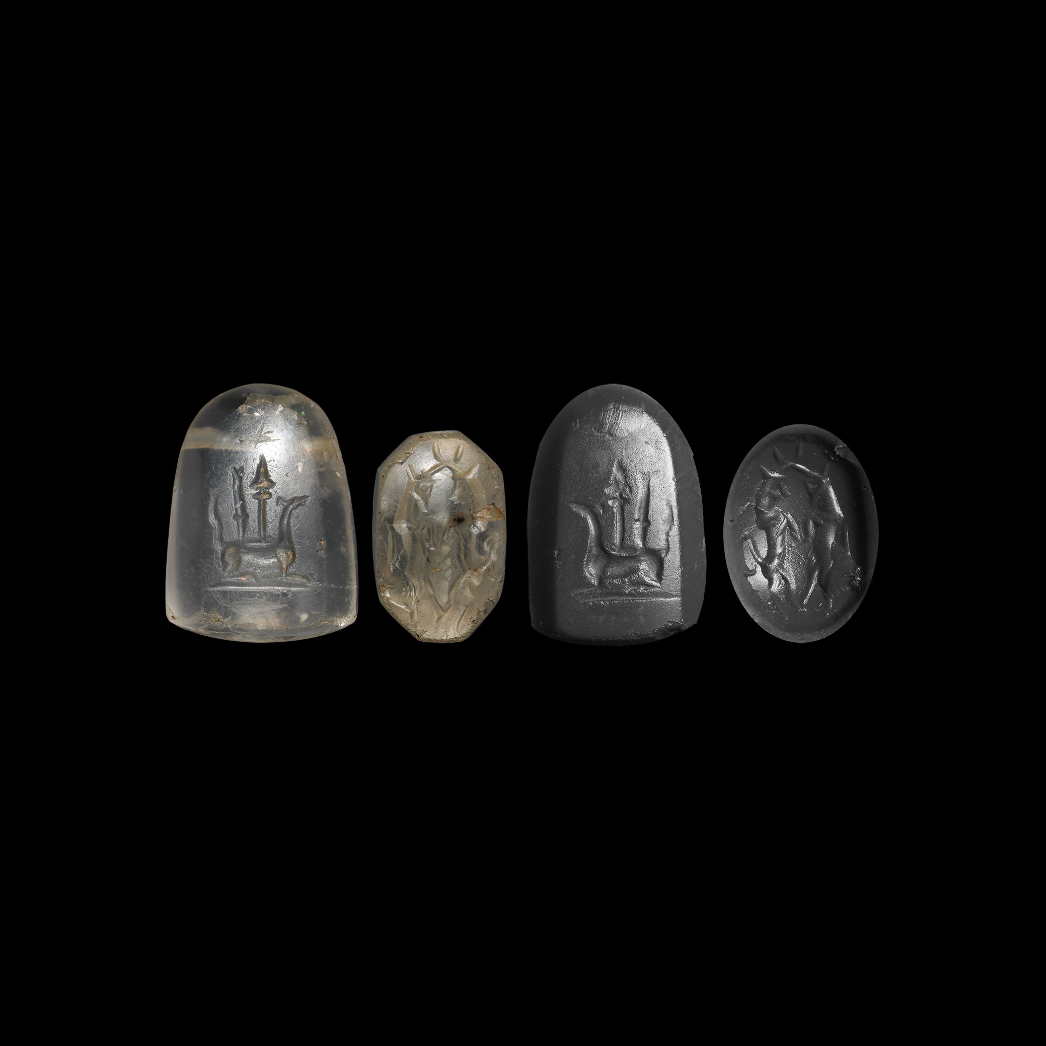 Babylonian Rock Crystal Stamp Seal with Symbols of Marduk and Nabu