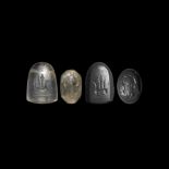 Babylonian Rock Crystal Stamp Seal with Symbols of Marduk and Nabu