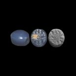 Sassanian Chalcedony Stamp Seal with Symbols