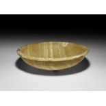 Egyptian Striated Alabaster Bowl