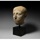 Roman Julio-Claudian Statue Head of a Boy