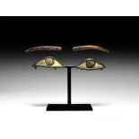 Egyptian Bronze and Glass Mummy Eyes