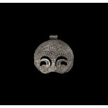 Pre-Viking Silver Decorated Pendant with Ravens