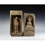 Chinese Wei Buddha Brick Pair