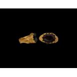 Byzantine Gold Ring with Facetted Garnet