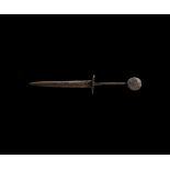 Medieval Dagger with Circular Pommel