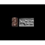 Bronze Cylinder Seal with Goat-Fish and Fly