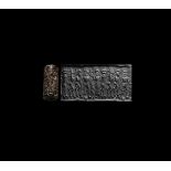 Akkadian Cylinder Seal with Religious Scene