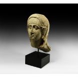 Greek Hellenistic Head of a Female Votary