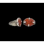 Roman Zeus Nikephoros Gemstone in Silver Ring