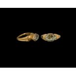 Byzantine Gold Ring with Turquoise Gemstone